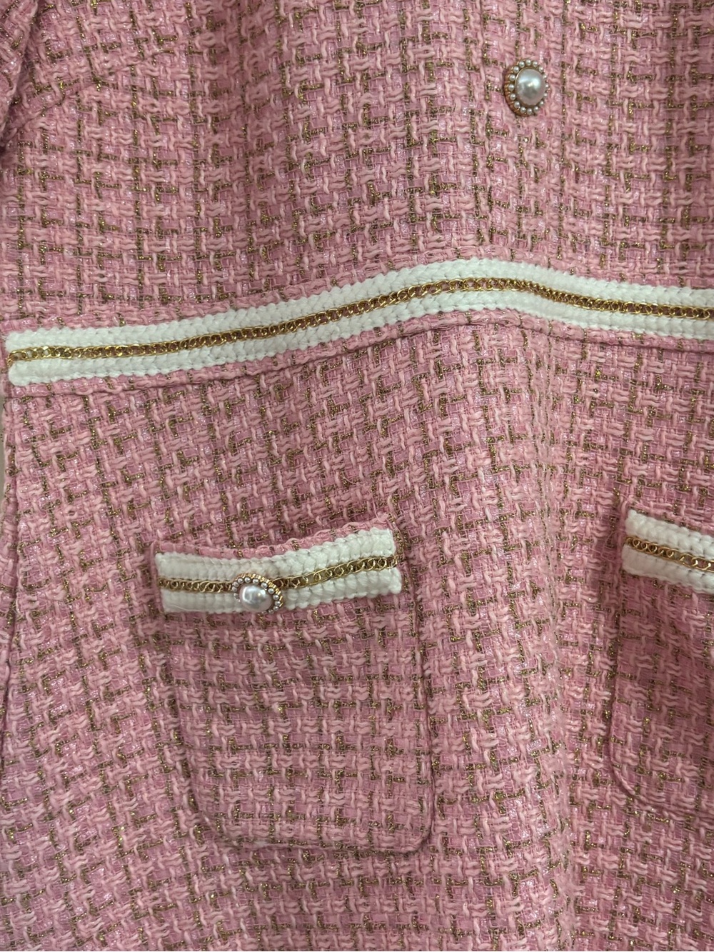 Simply Southern Pink Tweed Mini Dress with Scalloped Hem L XL - Picture 6 of 13